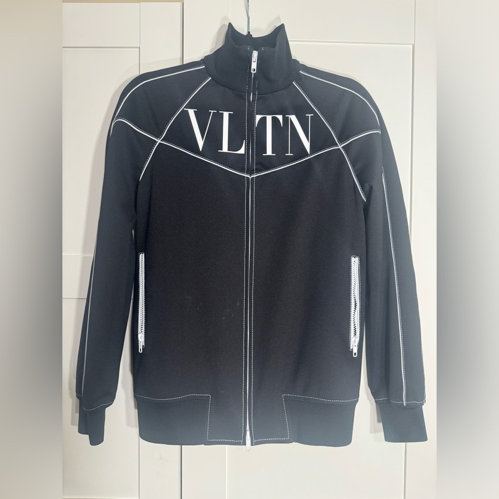VLTN Sport Black Track Jacket with White Accents